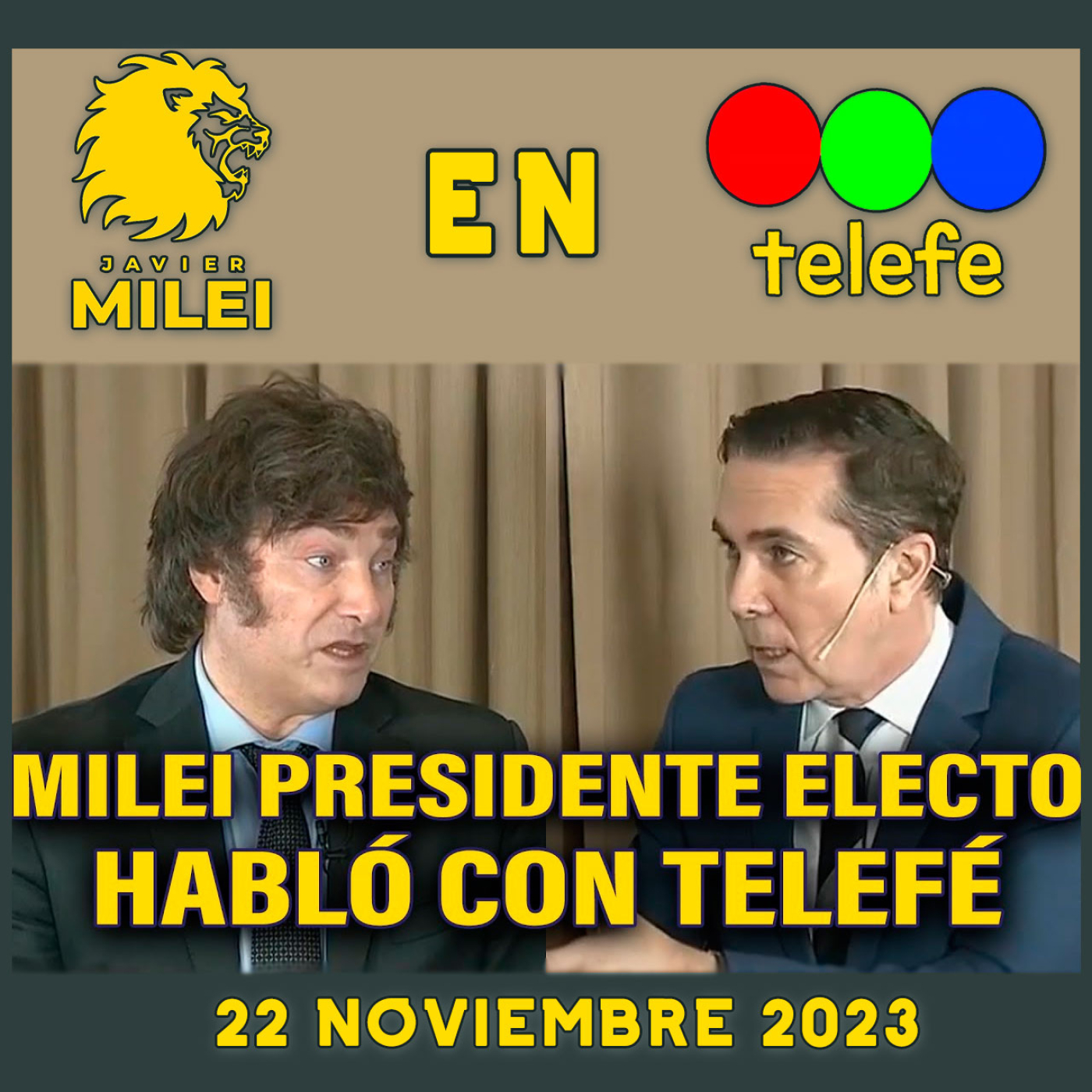 cover of episode Audios Javier Milei. Rodolfo Barili entrevista a Milei en Telefe TV | 22 Noviembre 2023