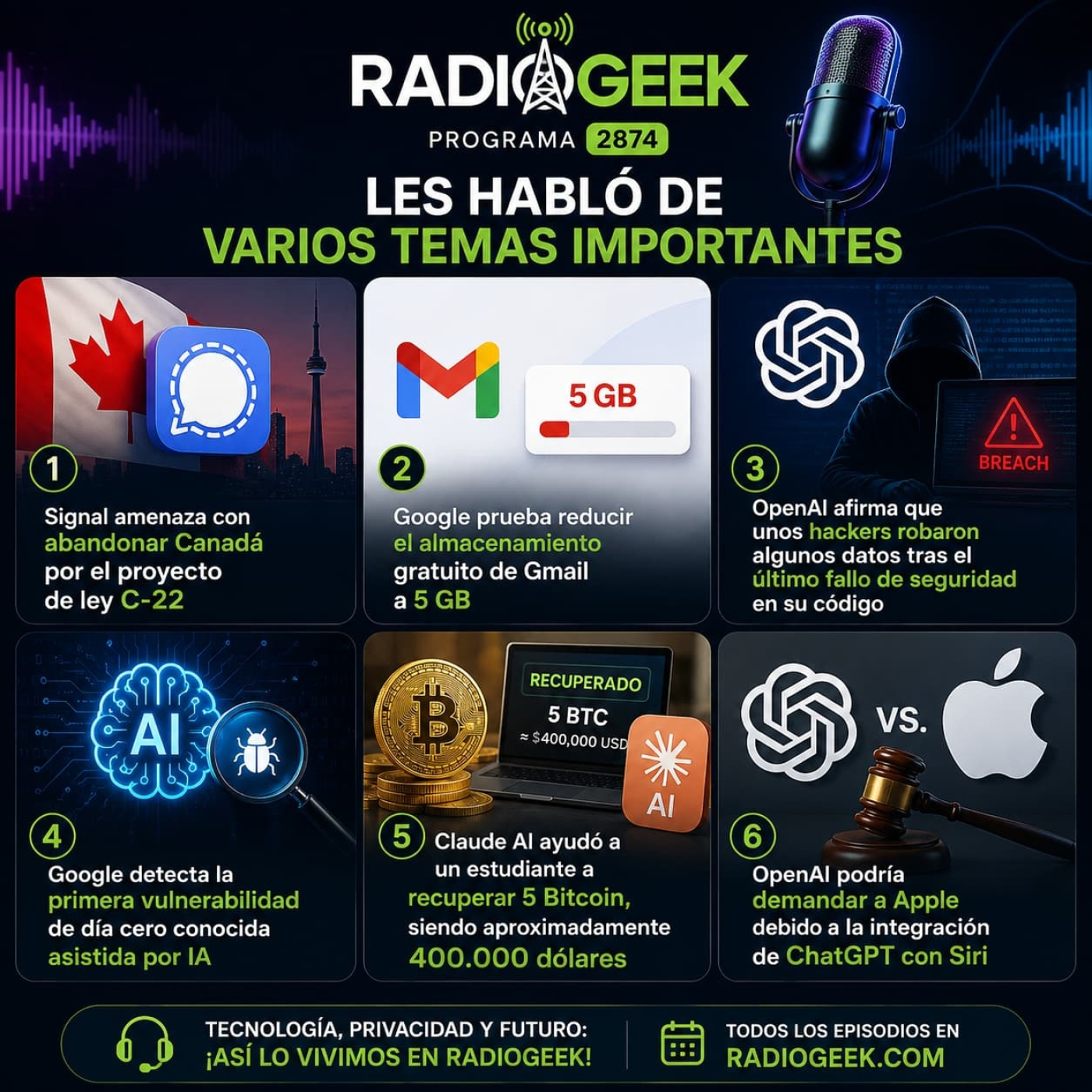 Radiogeek 2874 - OpenAI podría demandar a Apple debido a no cumplir con el acuerdo de IA