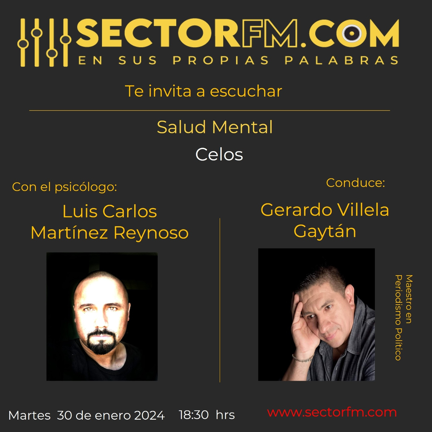 Salud Mental 30 01 24 Celos con Luis Carlos Martínez Reynoso en www.sectorfm.com episode artwork