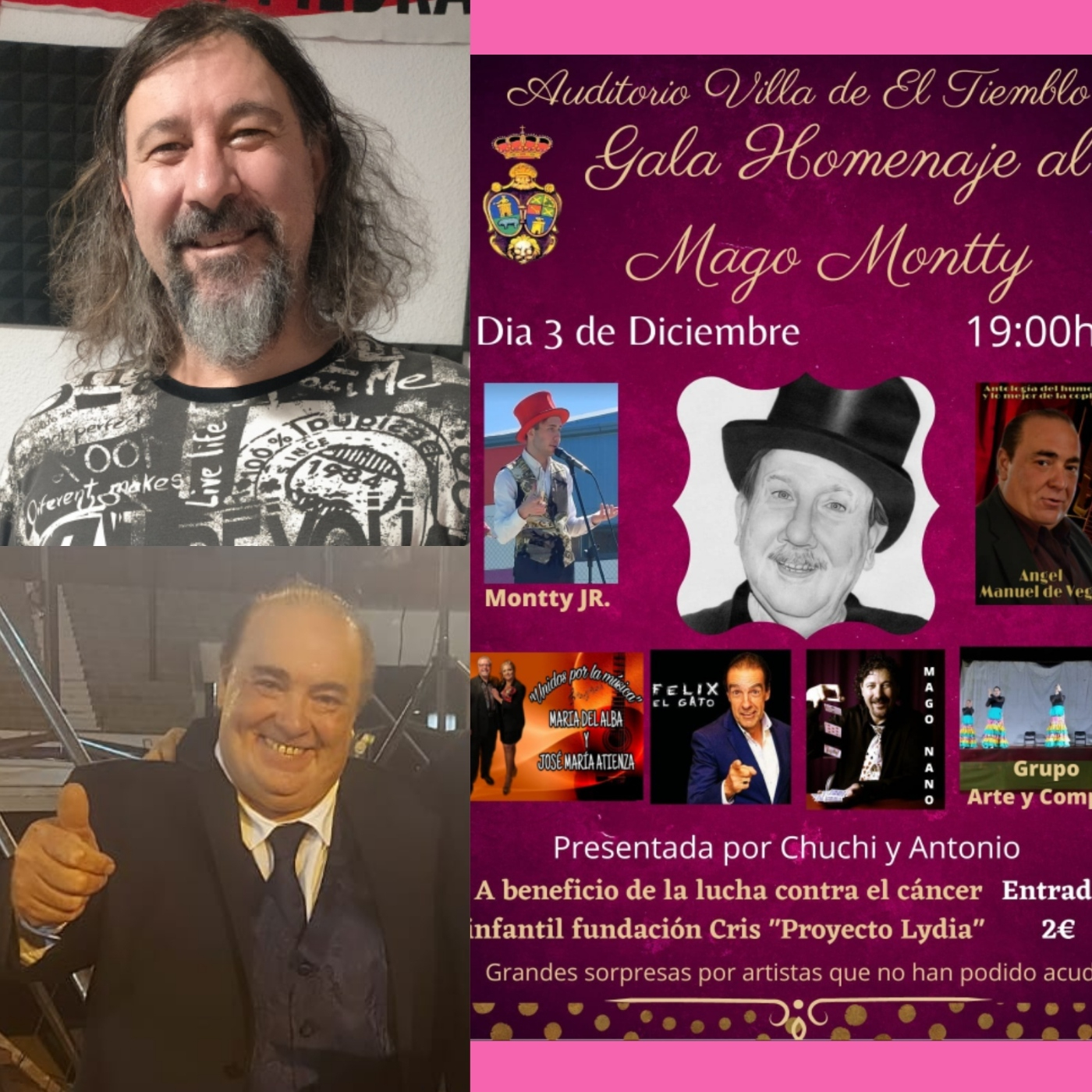 EN BUENA COMPAÑIA - Mago Montty recibe merecido homenaje en El Tiemblo con Ángel Manuel de Vega o el Mago Nano