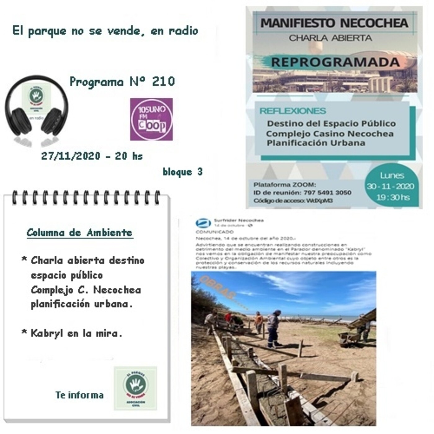 2020 - El parque no se vende, en radio