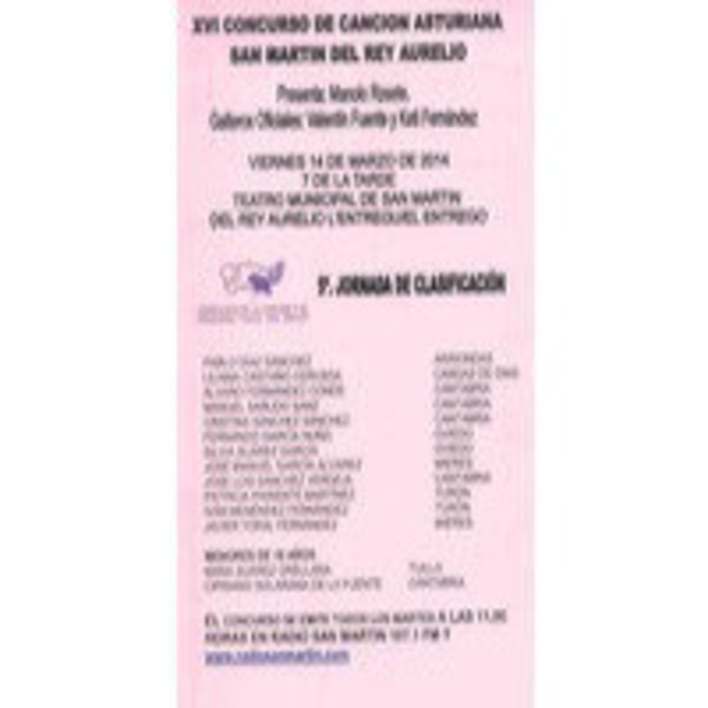 XVI CONCURSO DE CANCIÓN ASTURIANA DE S.M.R.A.