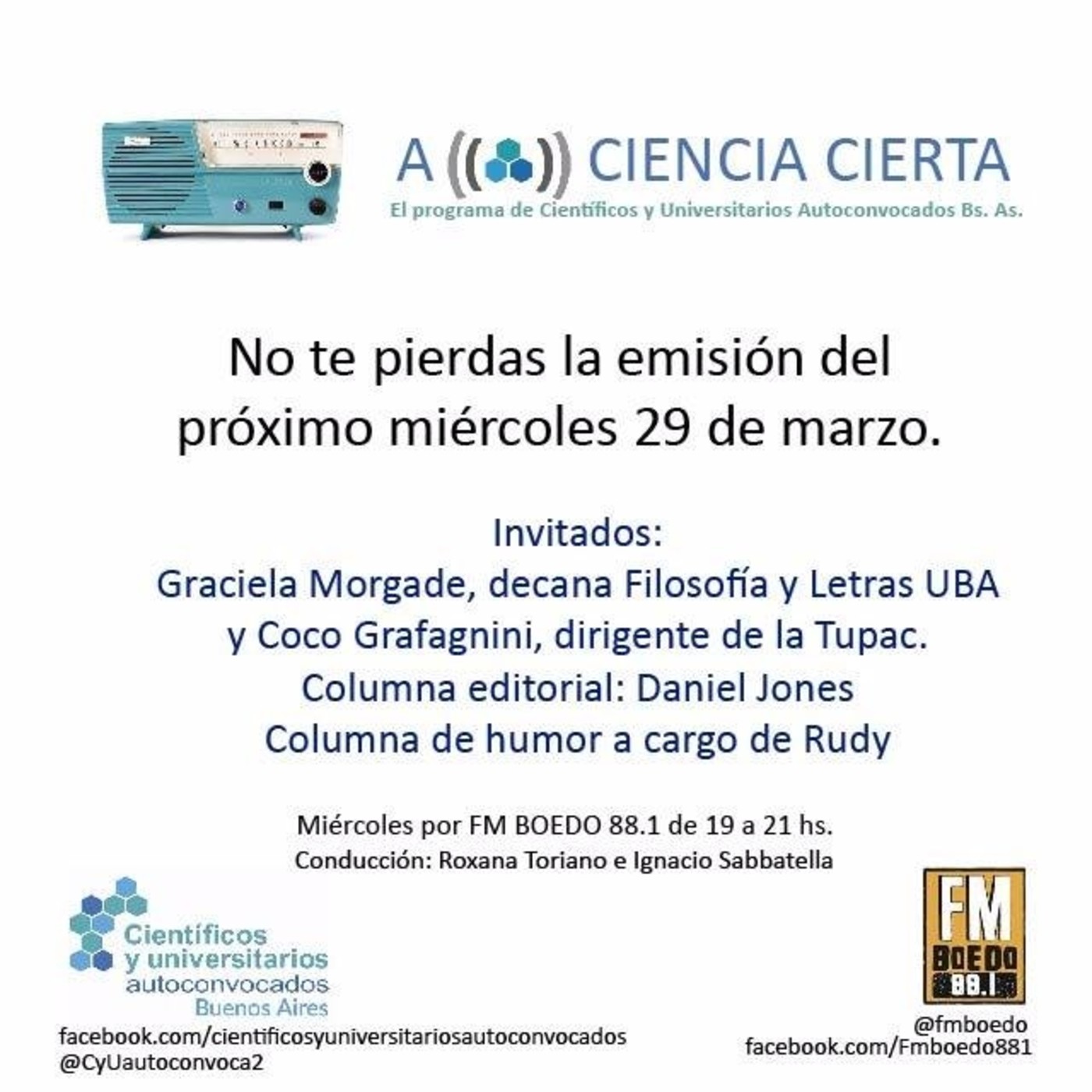 A Ciencia CIerta- Fm Boedo 88.1