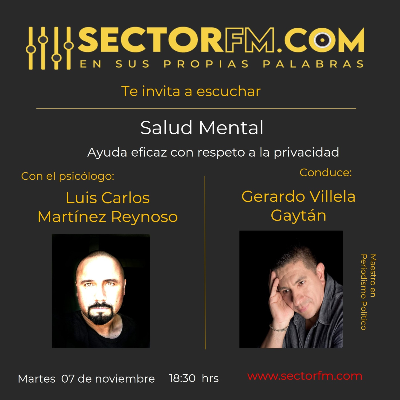 Salud Mental Ayuda Eficaz con Luis Carlos Martínez Reynoso 07 de noviembre de 2023 episode artwork