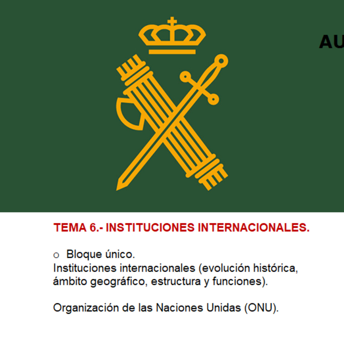 Audio Temario Oposición Guardia Civil.