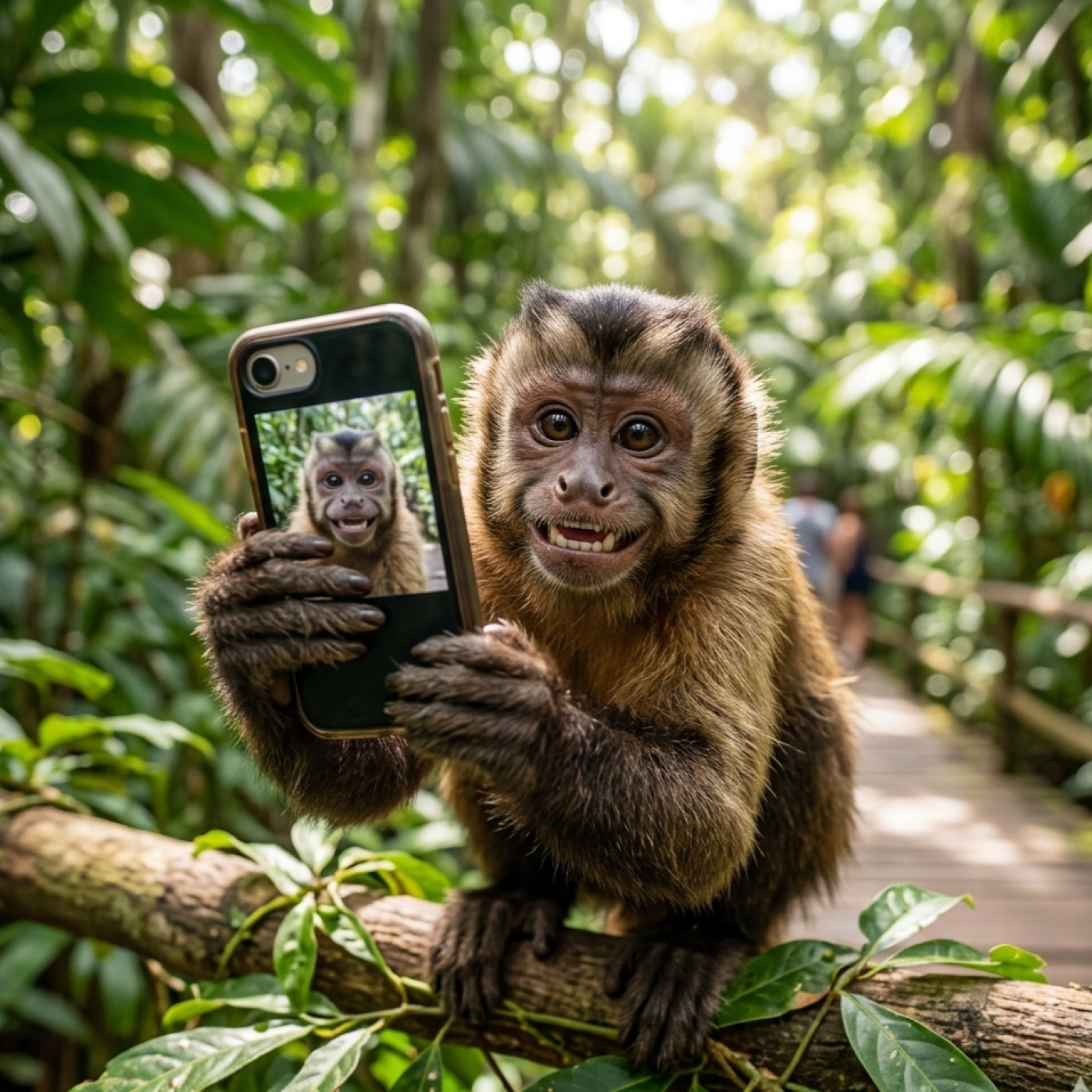 ¡Caco con pelaje! Un mono roba un celular y se toma una selfie episode artwork