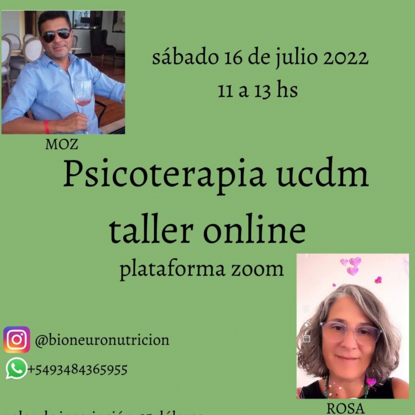Taller PSICOTERAPIA con Rosa de Almeida y MoZ