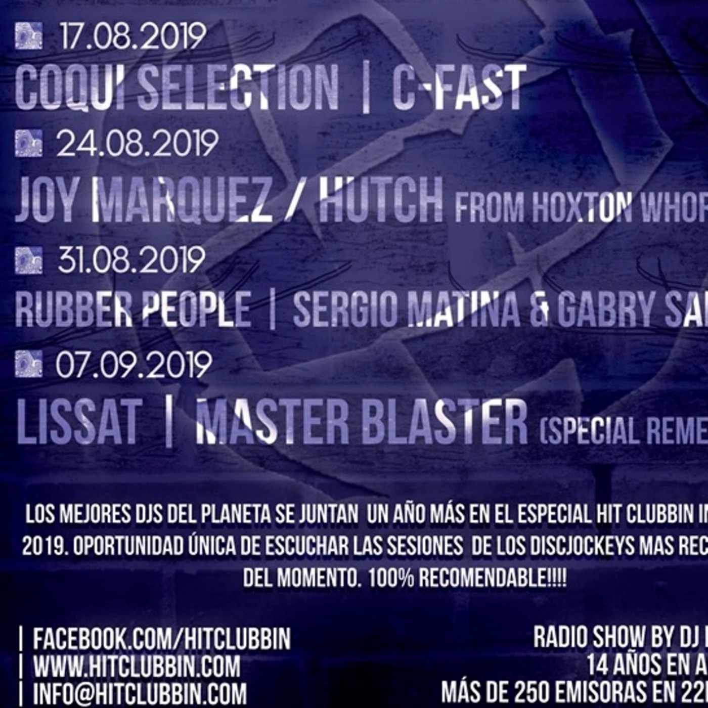 Hit Clubbin´ 749 radio show 17.08.19 episode artwork