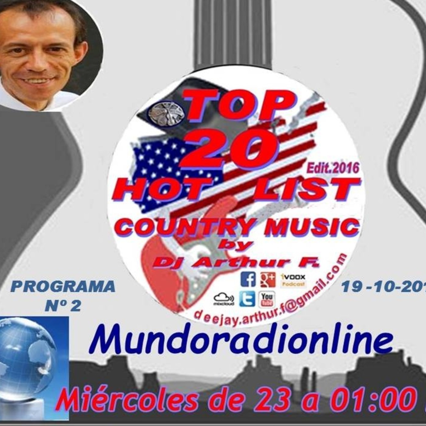 02º Prog. TOP 20 HOT LIST by Dj Arthur F Mundoradionline 20161019 episode artwork