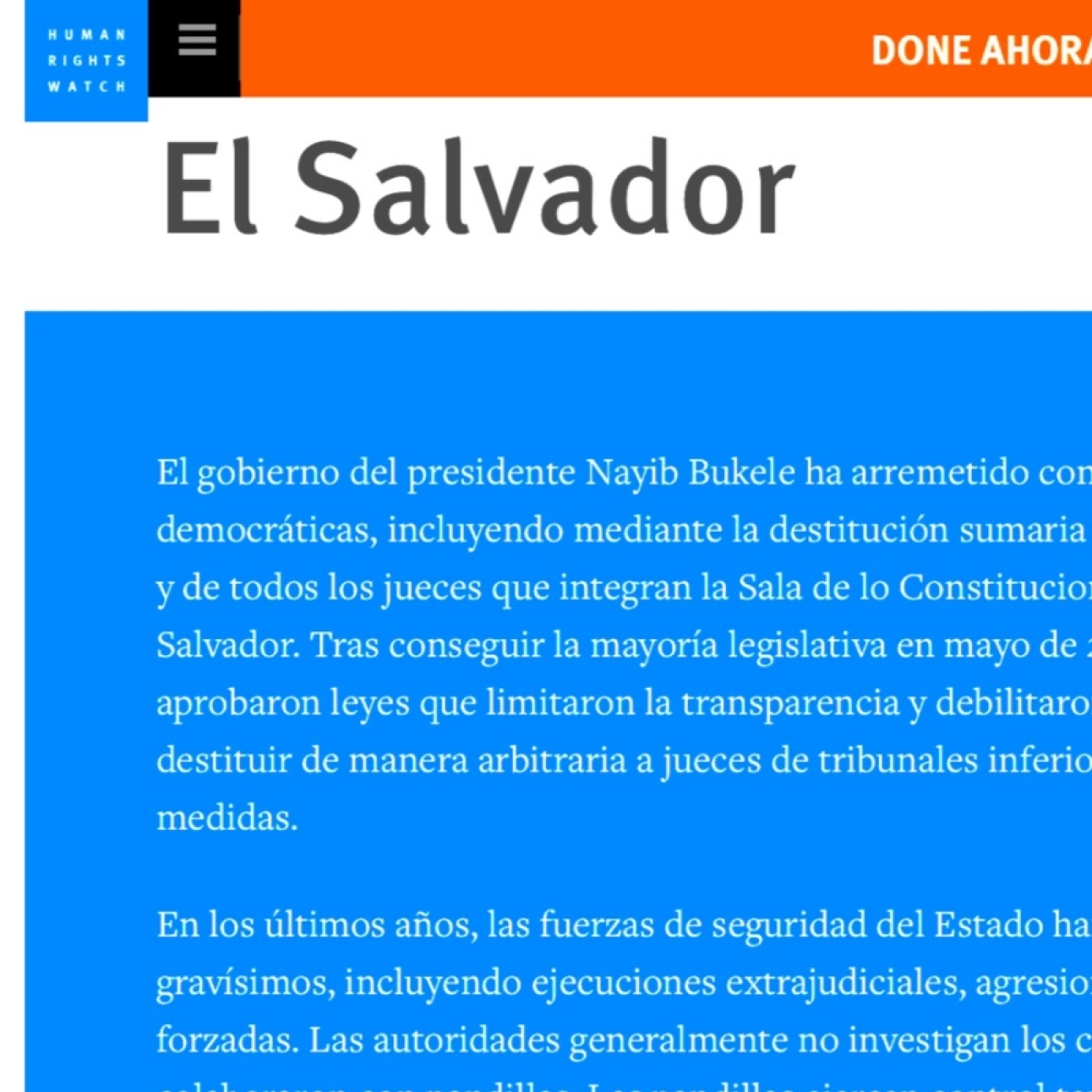 EL SALVADOR Human Rights Watch / VIOLACIÓN DERECHOS HUMANOS EN EL SALVADOR 2022 episode artwork