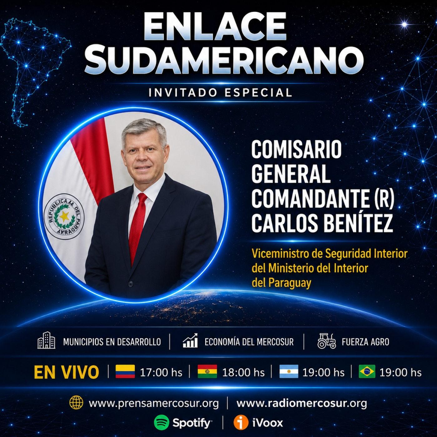 Entrevista al Comisario General Carlos Benítez, Viceministro de Seguridad del Interior episode artwork
