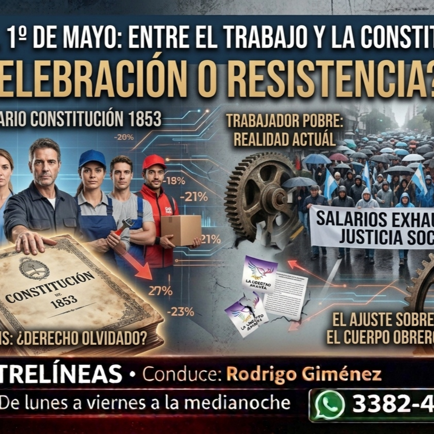 1° DE MAYO: ¿CELEBRACIÓN O RESISTENCIA?- Editorial de Rodrigo Giménez en ENTRELÍNEAS - Vie 1/5/2026 episode artwork