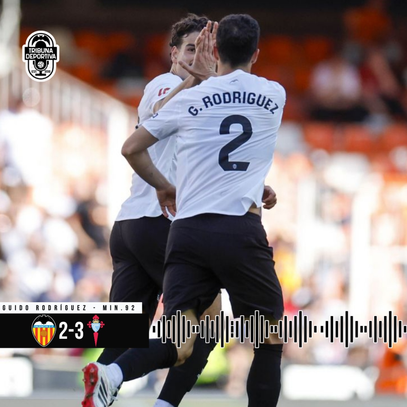 GOL | Guido Rodríguez Valencia CF 2 - 3 RC Celta J30
