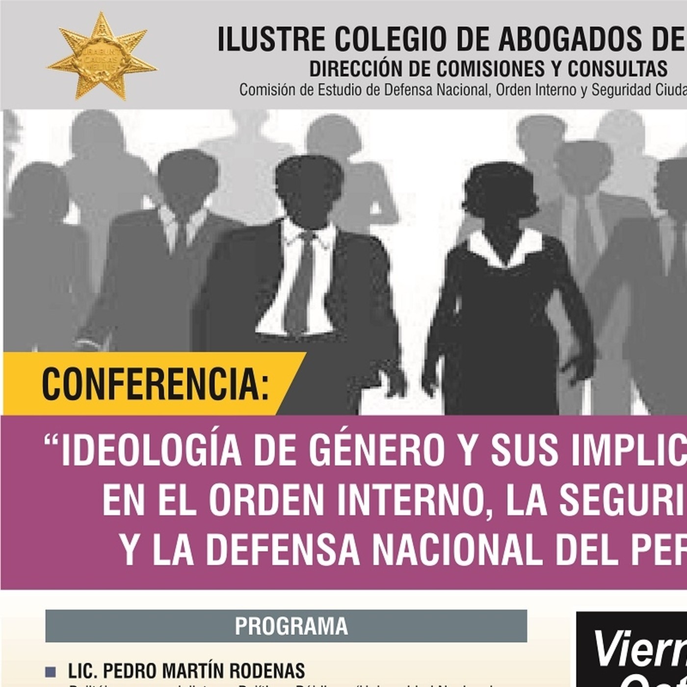 Conferencia en Ilustre Colegio de Abogados de Lima